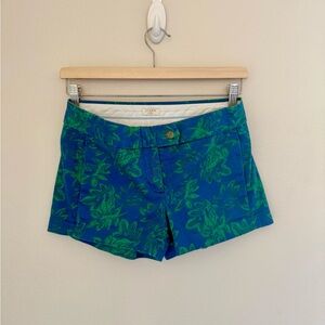 J. Crew Blue and Green Bermuda Shorts Vibrant Tropical Print